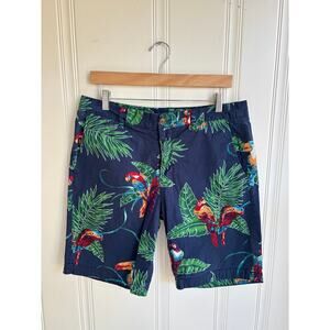 Bonobos Tropical‎ Parakeet Leaf Print Chino Short 9" Inseam Mens W33